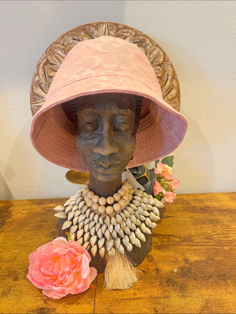 Classic Coach Signature Powder Pink Bucket Hat M/L New with Tags